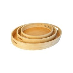 3'lü Bambu Tepsi Set