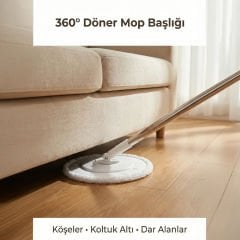 Katlanabilir Spin Mop Temizlik Seti – 7L Kova, 360° Döner Başlık