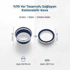 Katlanabilir Spin Mop Temizlik Seti – 7L Kova, 360° Döner Başlık