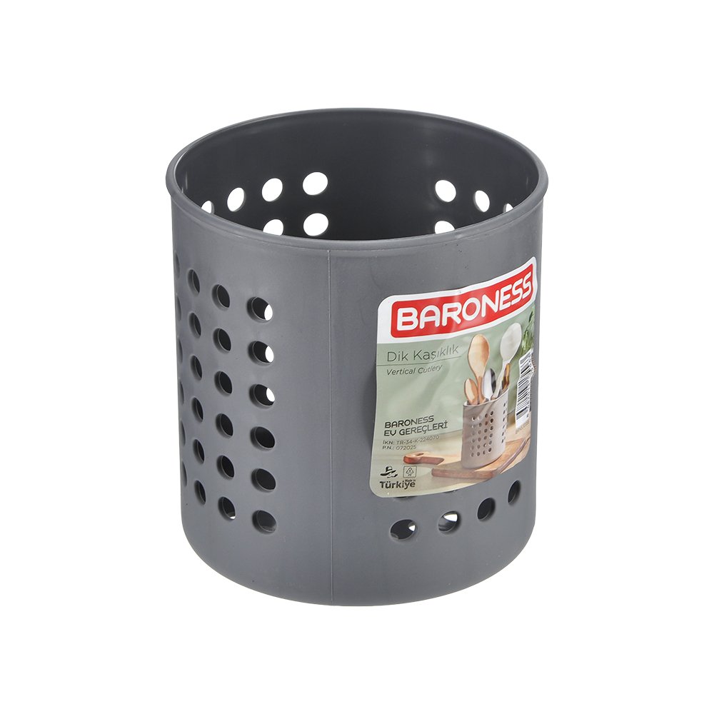 Plastik Tezgah Üstü Dik Kaşıklık Gri