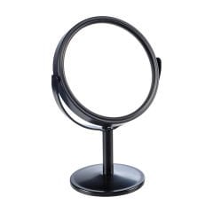 Çift Taraflı Yuvarlak Ayna - 11 cm - Siyah