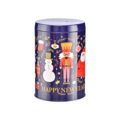 Yılbaşı Temalı Silindir Metal Kutu (800 ml)