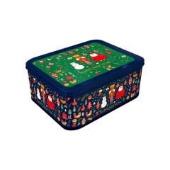 Yılbaşı Temalı Dikdörtgen Metal Kutu (4 lt)