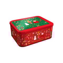Yılbaşı Temalı Dikdörtgen Metal Kutu (4 lt)