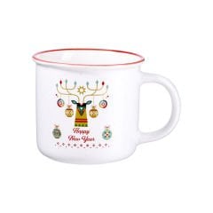 Yılbaşı Temalı Porselen Kupa (360 ml)
