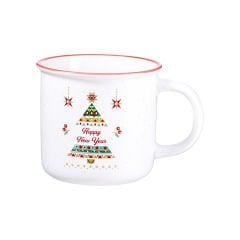 Yılbaşı Temalı Porselen Kupa (360 ml)