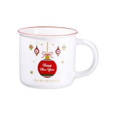 Yılbaşı Temalı Porselen Kupa (360 ml)