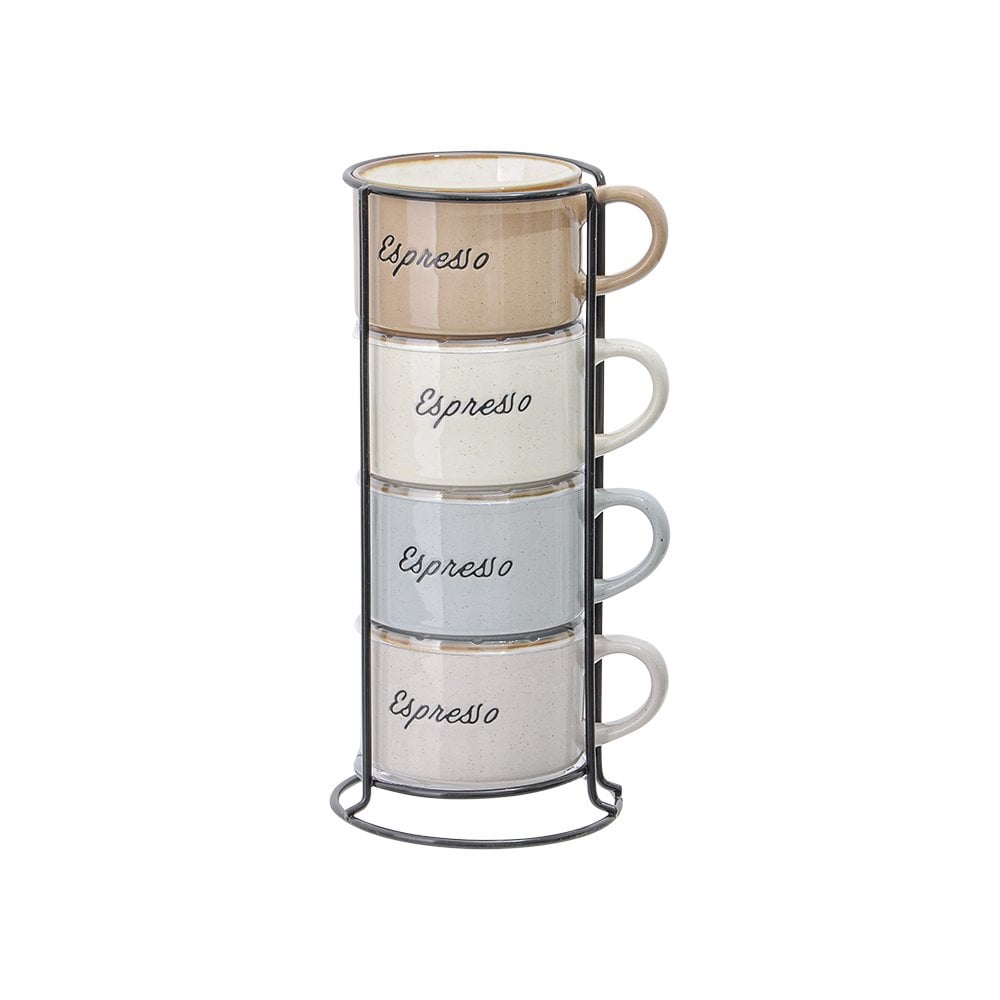 4'lü Porselen Kupa Stantlı