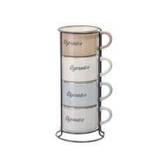 4'lü Porselen Kupa Stantlı