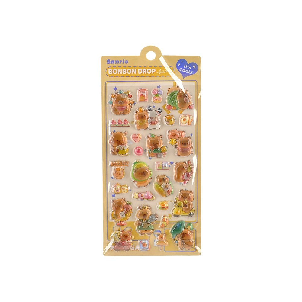 Kabartmalı Capybara Sticker Set