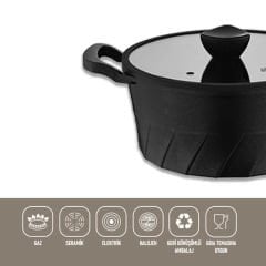 Amboss Vento Döküm Derin Tencere - 20 cm