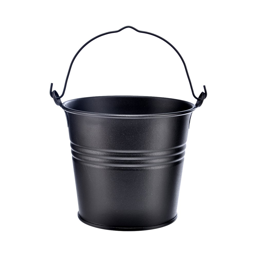 Metal Kulplu Saksı - 1,6 Litre Siyah