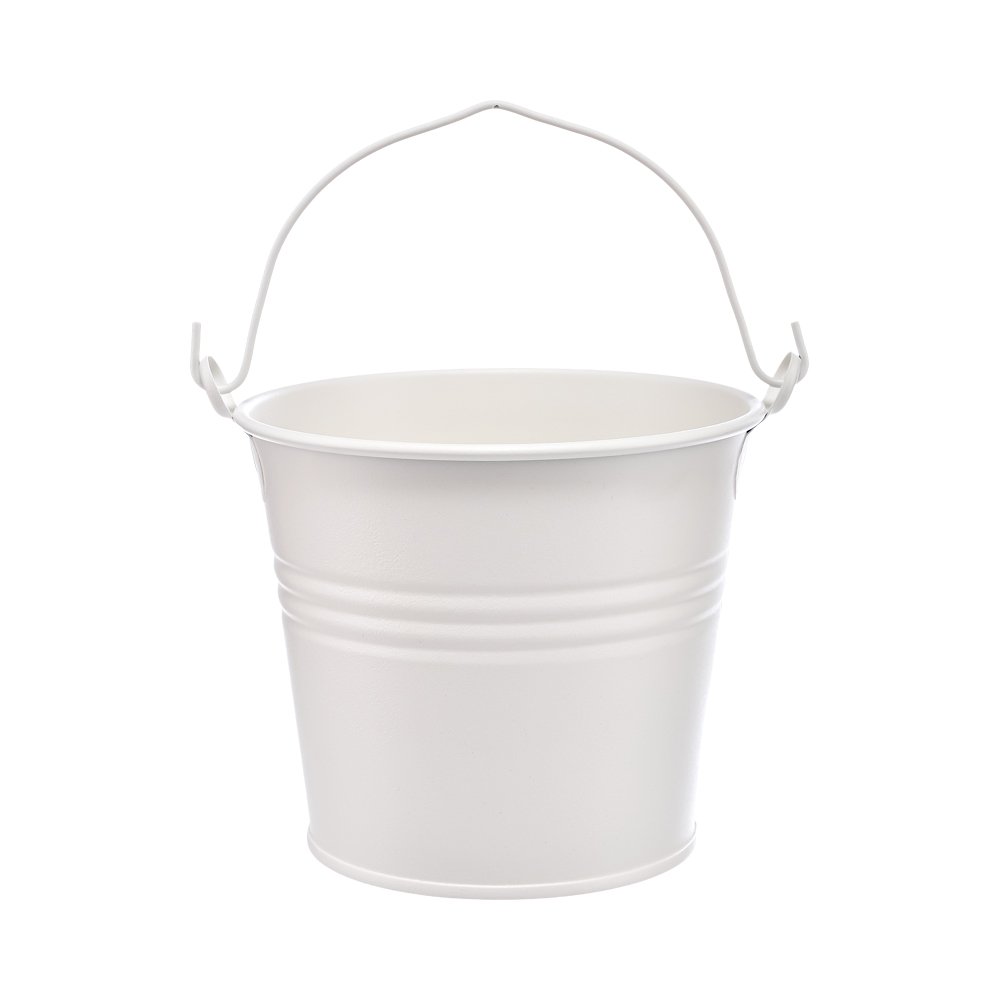Metal Kulplu Saksı - 1,6 Litre Beyaz