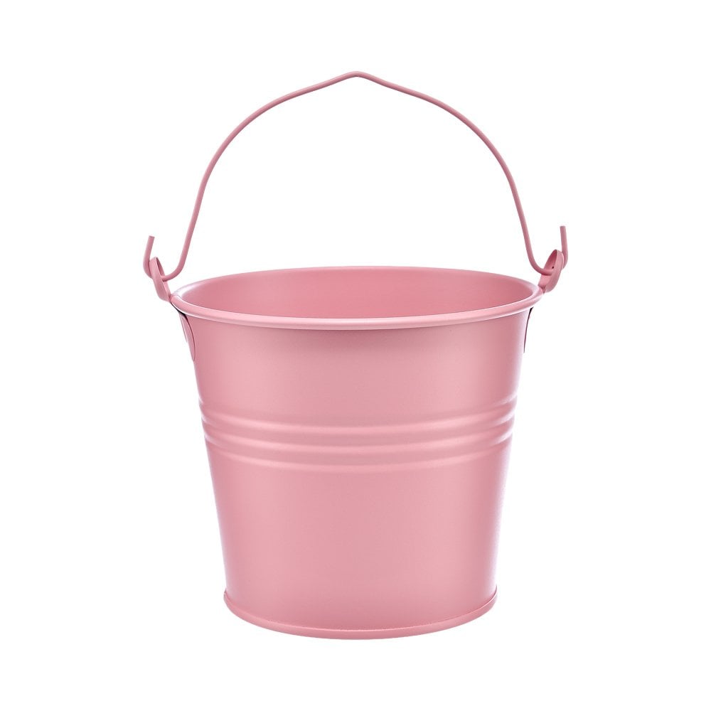 Metal Kulplu Saksı - 1,6 Litre Pembe