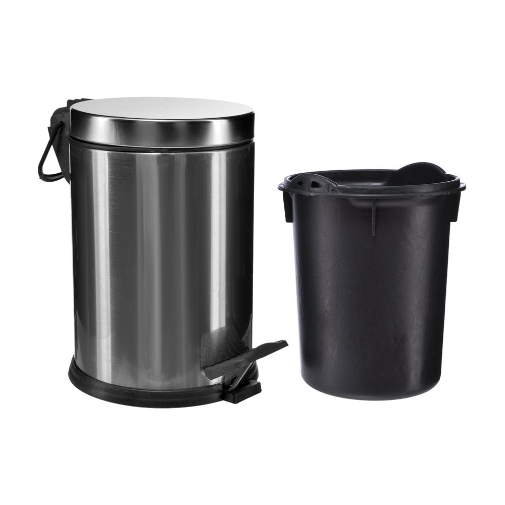 Pedallı Krom Çöp Kovası - 3 Litre