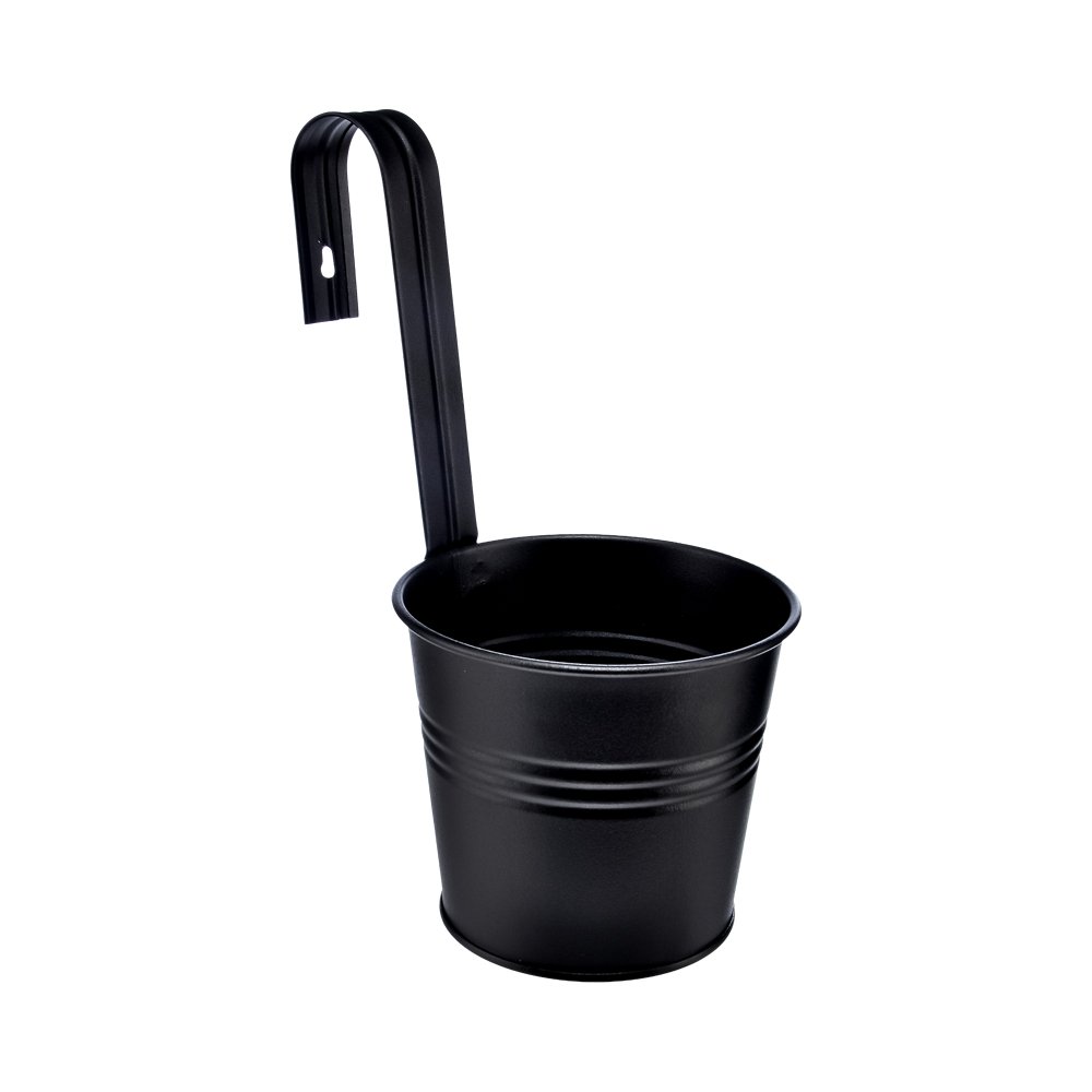 Askılı Metal Saksı - 1,5 Litre Siyah