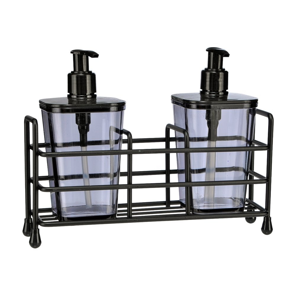 2'li Standlı Metal Sıvı Sabunluk