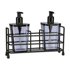 2'li Standlı Metal Sıvı Sabunluk