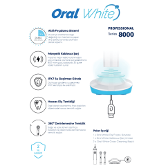 Oral White Professional Series 8000 Şarjlı Diş Fırçası Mavi