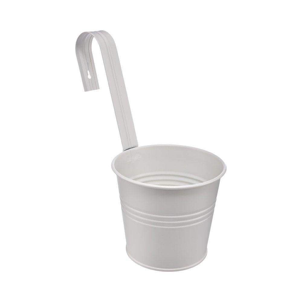 Askılı Metal Saksı - 1,5 Litre Beyaz