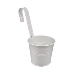 Askılı Metal Saksı - 1,5 Litre Beyaz