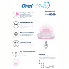 Oral White Professional Series 8000 Şarjlı Diş Fırçası Pembe