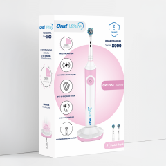 Oral White Professional Series 8000 Şarjlı Diş Fırçası Pembe