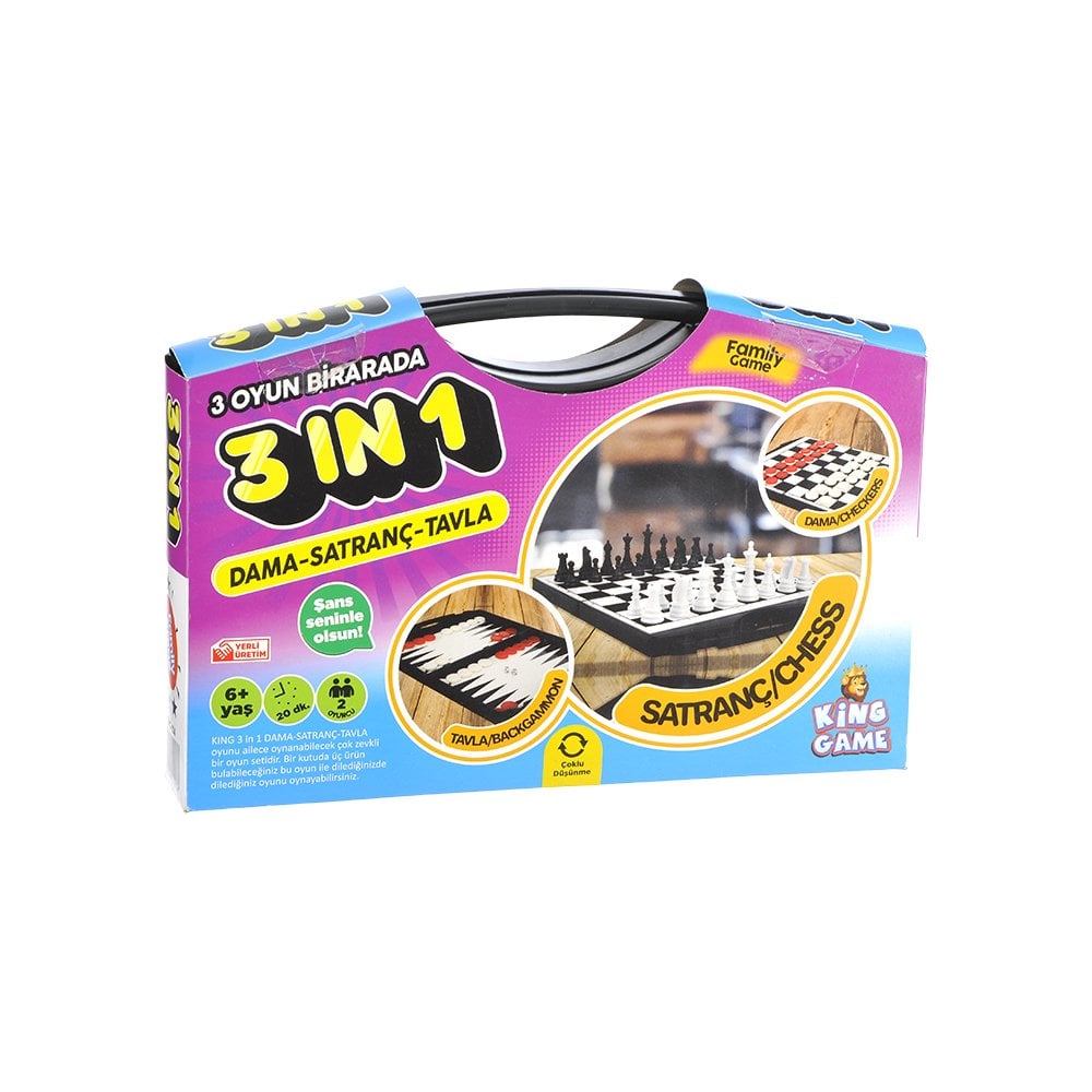 Satranç-Dama-Tavla 3'lü Set Kutulu