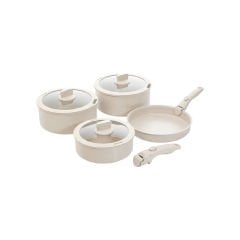 8 Parça İndüksiyon Tabanlı Çıkarılabilir Saplı Tencere ve Tava Seti