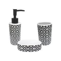 3 Parça Banyo Seti Seramik (Desenli)