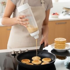 Plastik Krep ve Pancake Hamur Çırpma Şişesi - 1000 ml