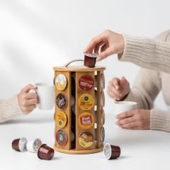 Döner Bambu Kahve Kapsülü Standı - 26x16,5