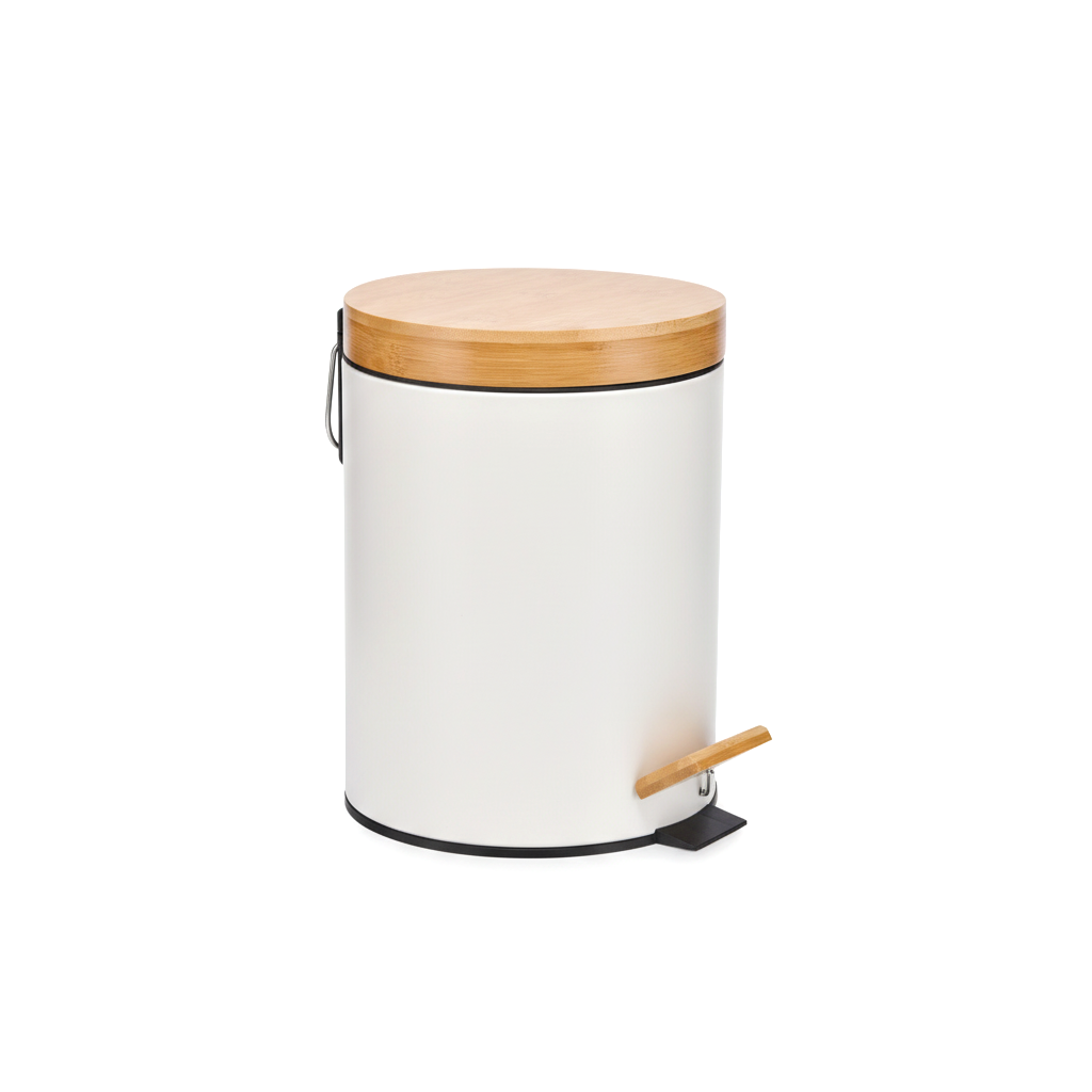 Bambu Kapak Çöp Kovası - 5 Litre