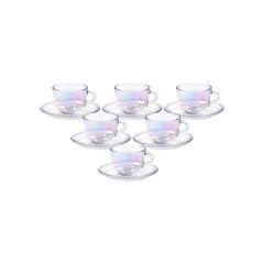 6'lı Lüsterli Cam Kahve Fincan Takımı - 90 ml