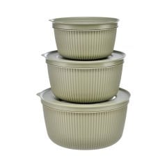 3'lü Yuvarlak Ola Saklama Kabı - 3100 ml