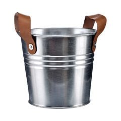 Deri Saplı Galvaniz Saksı -  16x14 cm