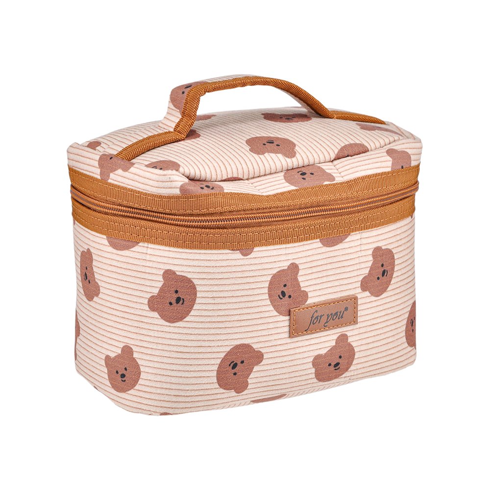 Kadife Seyahat Makyaj Çantası - 20x16x13 Cm Desen 1