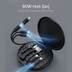 RC190S 6’sı 1 Arada 60W Hızlı Şarj Kablo Seti
