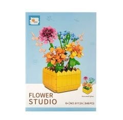 Yapboz Bloklar Saksılı Çiçek Buketi