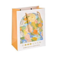 Çiçekli Karton Çanta - 18x23