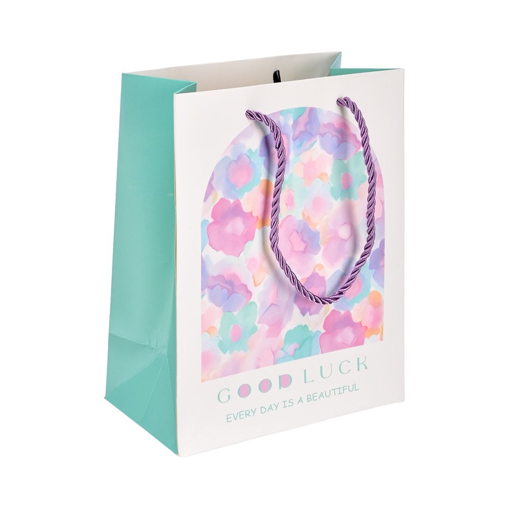 Çiçekli Karton Çanta - 18x23