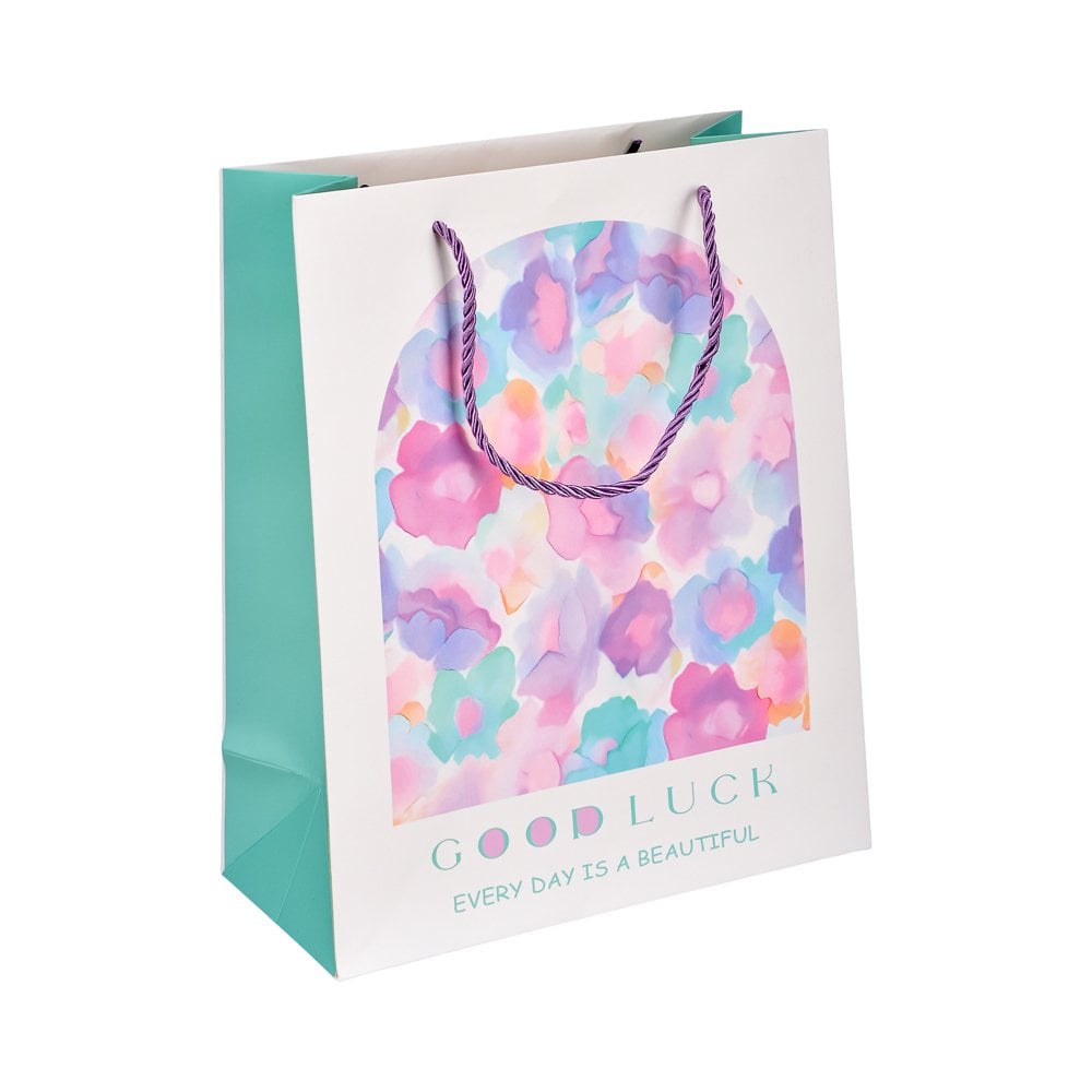 Çiçekli Karton Çanta - 26x32