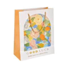 Çiçekli Karton Çanta - 26x32