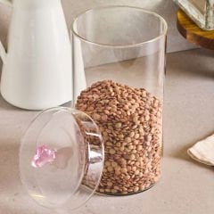 Hearts Borosilikat Cam Kavanoz - 1150 ml - 10x18 cm