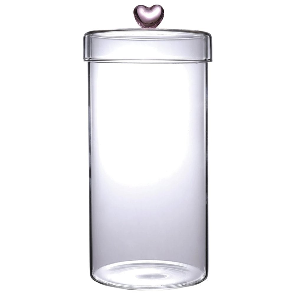 Hearts Borosilikat Cam Kavanoz - 1150 ml - 10x18 cm