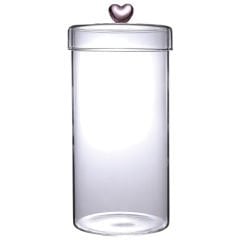 Hearts Borosilikat Cam Kavanoz - 1150 ml - 10x18 cm