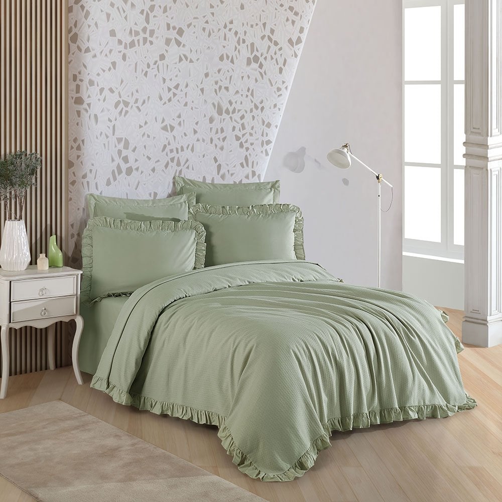 Çift Kişilik Fırfırlı Pike Seti