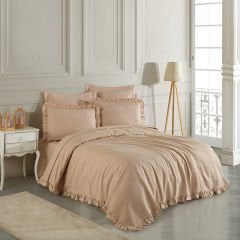 Çift Kişilik Fırfırlı Yatak Örtüsü Seti