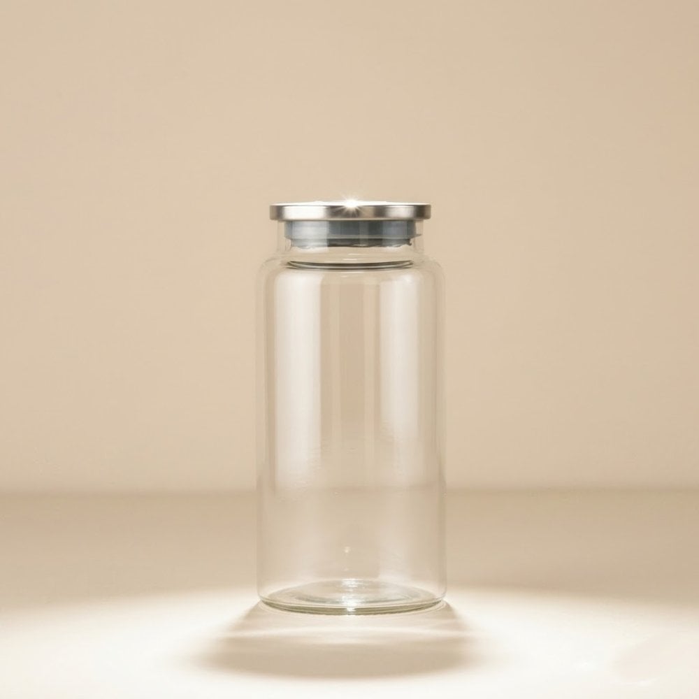 Metal Kapaklı Cam Kavanoz - 1400 ml - Bormio