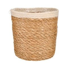 Hasır Yuvarlak Saksı/Sepet - Büyük Boy